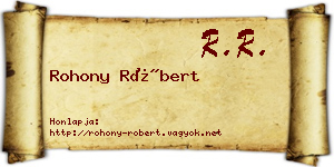 Rohony Róbert névjegykártya