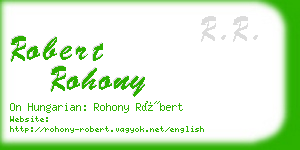 robert rohony business card